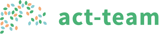 Logo Act-team formation version blanc et vert.